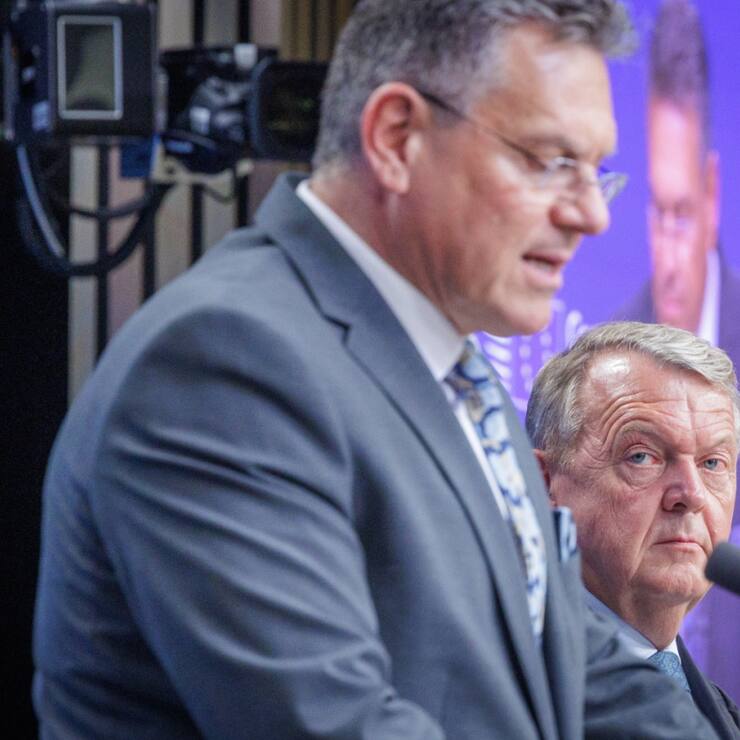 Le commissaire européen Maros Sefcovic a annoncé la position des 27 devant la presse. (archive)