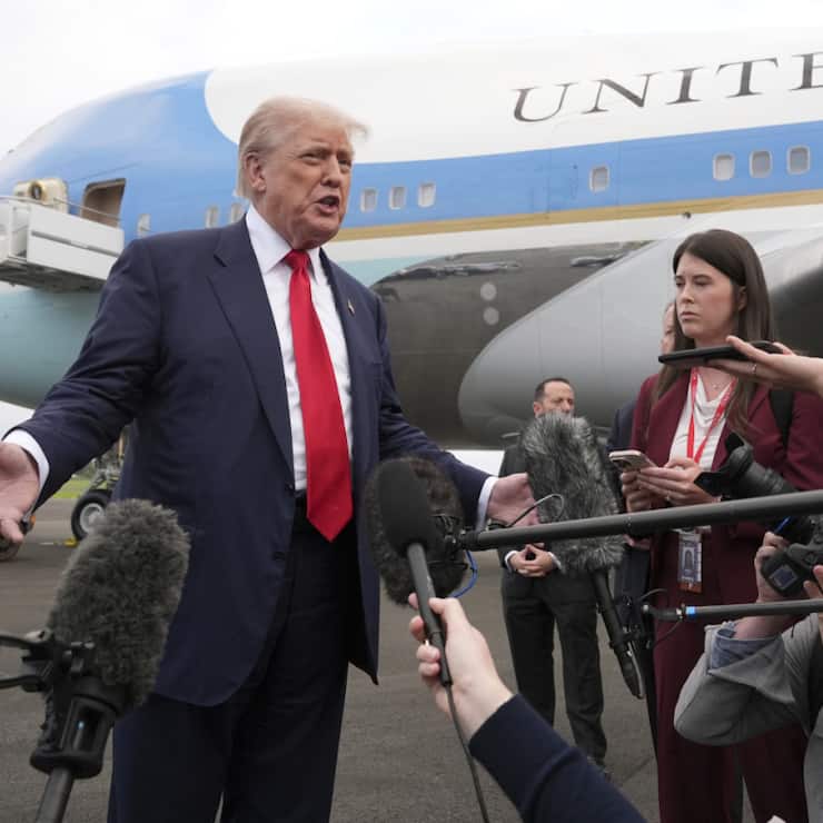 Donald Trump est arrivé vendredi en soirée à l'aéroport de Prestwick, au sud-ouest de Glasgow, pour un week-end prolongé en Ecosse.