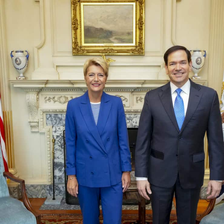 Karin Keller-Sutter avec Marco Rubio à Washington.