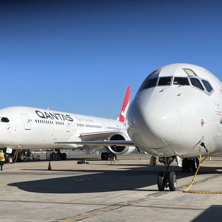 Des avions de la compagine Qantas à l'aéroport de Sydney. (Photo d'illustration).