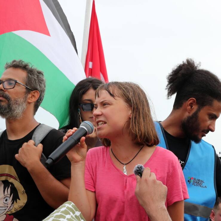 "Nous essayons d'envoyer un message à la population de Gaza (...)", a dit la militante écologiste suédoise Greta Thunberg (archives).