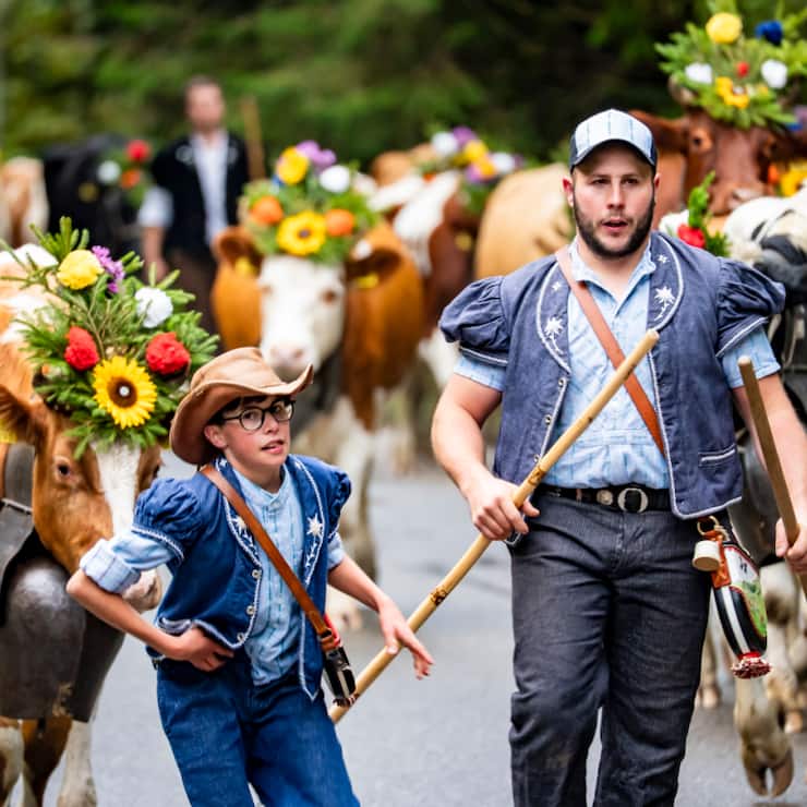 La 19e désalpe de Planfayon, fidèle à sa tradition, a été très suivie.