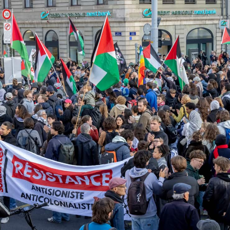 Ils étaient plusieurs milliers de manifestants à Genève, comme dans de nombreuses autres villes d'Europe.