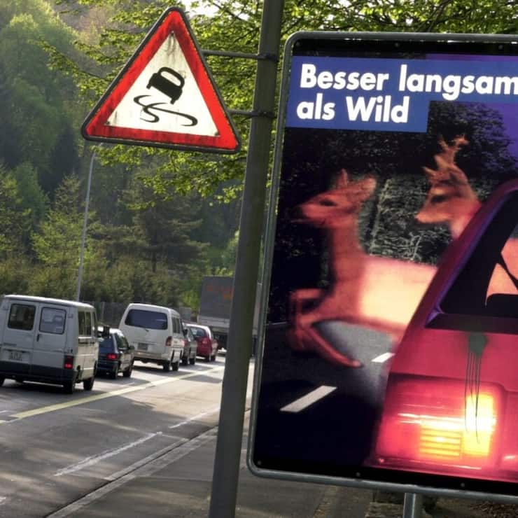 La police municipale de Zurich faisait campagne avec de telles affiches pour inciter à la prudence (archives)