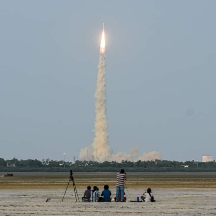 Ce satellite a été expédié dans l'espace à partir du centre spatial Satish Dhawan à Sriharikota, à l'image de ce lancement précédent en juillet dernier (Archives).