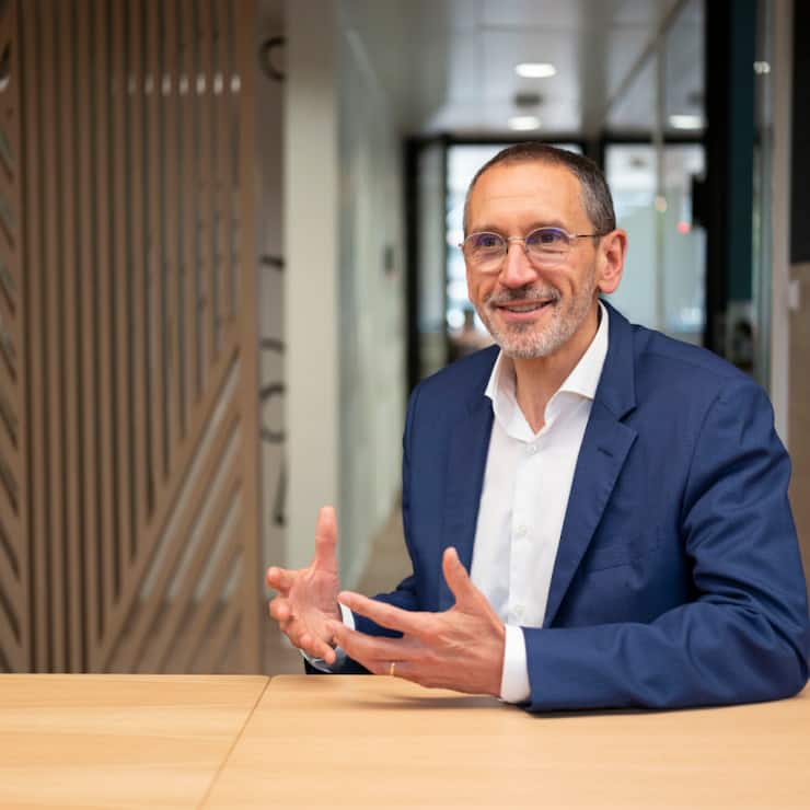 Le CEO d'Adecco Denis Machuel, photographié au siège social d'Adecco à Zurich (archives).