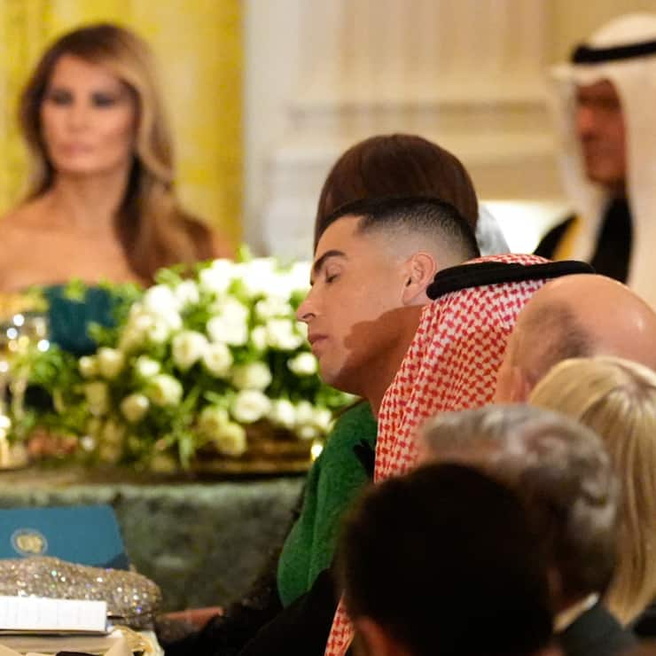 Cristiano Ronaldo a pris part au banquet organisé par le président américain Donald Trump en l'honneur du Prince saoudien Prince Mohammed ben Salmane, à la Maison Blanche.