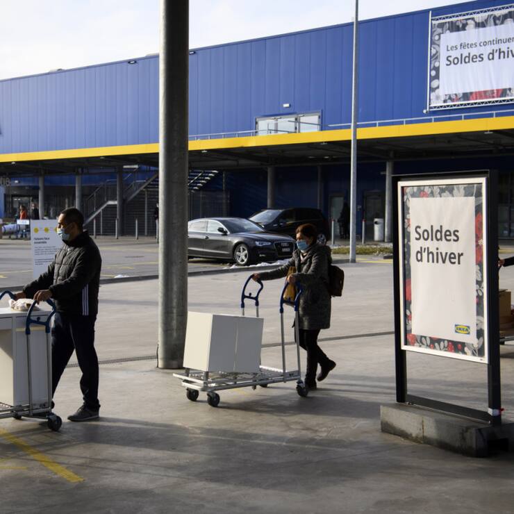 Le chiffre d'affaires d'Ikea Suisse a reculé de près de 2,3% sur un an. Ici, le magasin d'Aubonne. (archive)