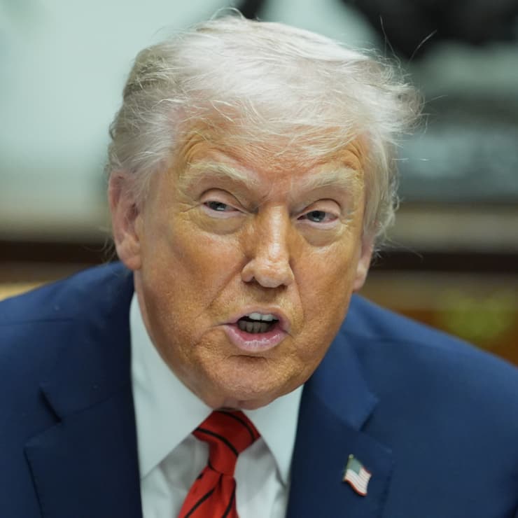 Le président américain Donald Trump s'est agacé jeudi contre les sondages (archives).