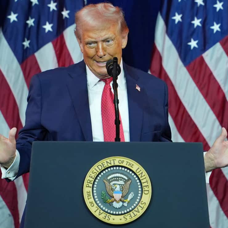 "Au moins 100 milliards de dollars seront investis par les GRANDES COMPAGNIES PÉTROLIÈRES, que je rencontrerai toutes aujourd'hui à la Maison Blanche", a écrit Donald Trump (archives).