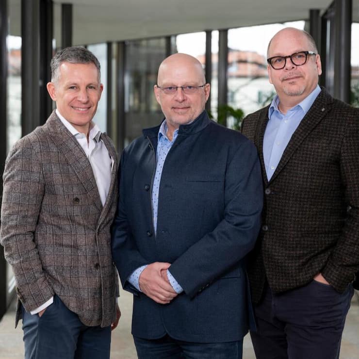 Samir Chercher, Eric Maire et Alexandre Pahud, les trois cofondateurs du Swiss Governance Hub.