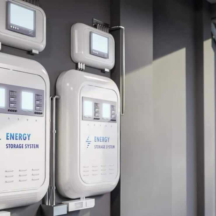 batterie domestique installée sur un mur de maison