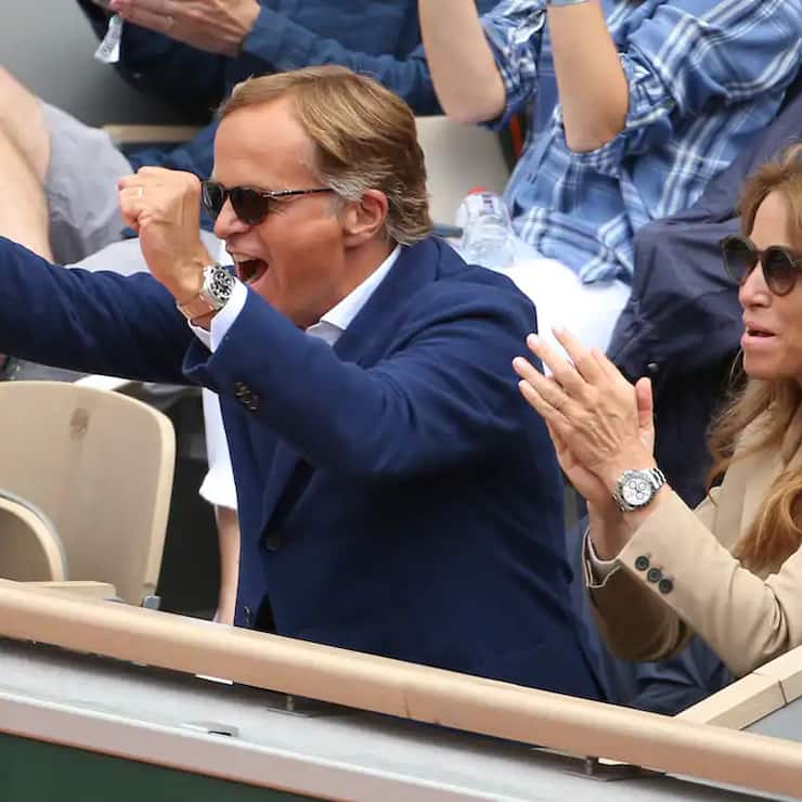 Le patron de Rolex Jean-Frédéric Dufour, ici avec sa femme Anne-Carole Dufour à Roland-Garros 2019