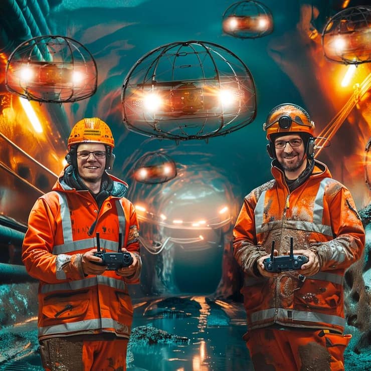 Alexandre Cherpillod (à g.) et Samir Bouabdallah visent le marché mondial avec leurs drones d’inspection.