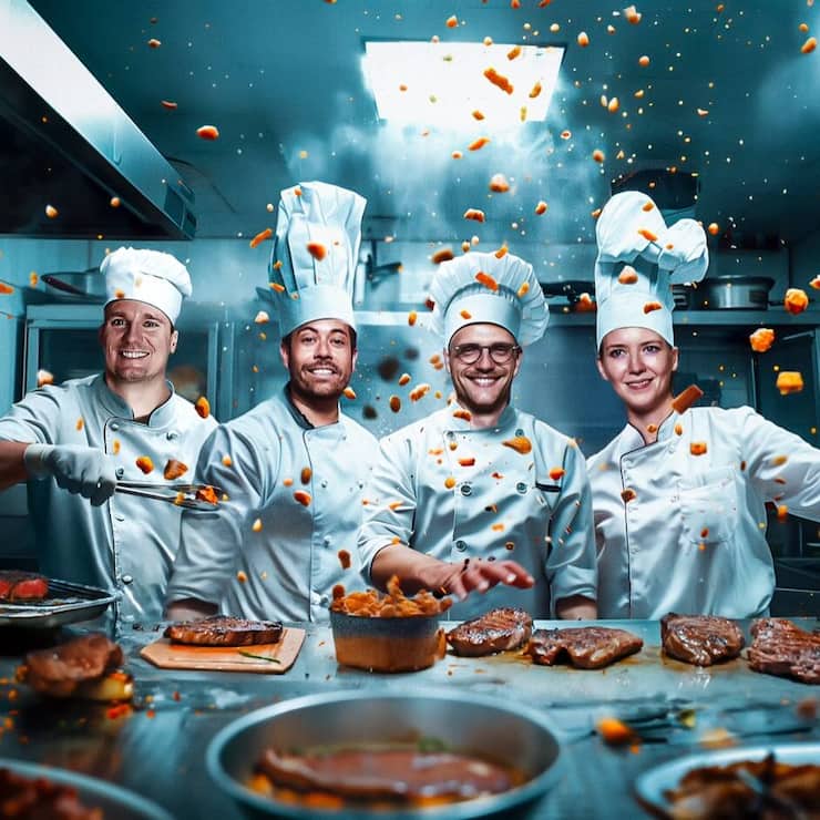 Christoph Jenny, Pascal Bieri, Lukas Böni et Judith Wemmer (de g. à dr.), des pionniers de la viande végétale saine et goûteuse.