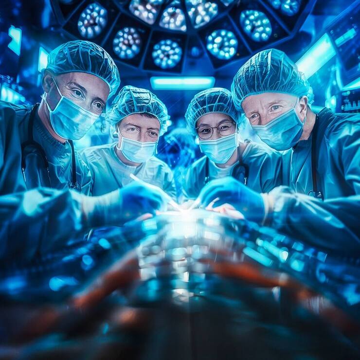 Christophe Chautems, Matt Curran, Grace Katzschmann et Bradley Nelson (de g. à dr.) donnent la possibilité de pratiquer des interventions chirurgicales aux petits hôpitaux.