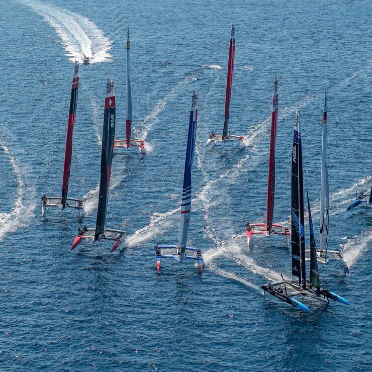 Les équipes de SailGP lors  de l’étape de Saint-Tropez. 