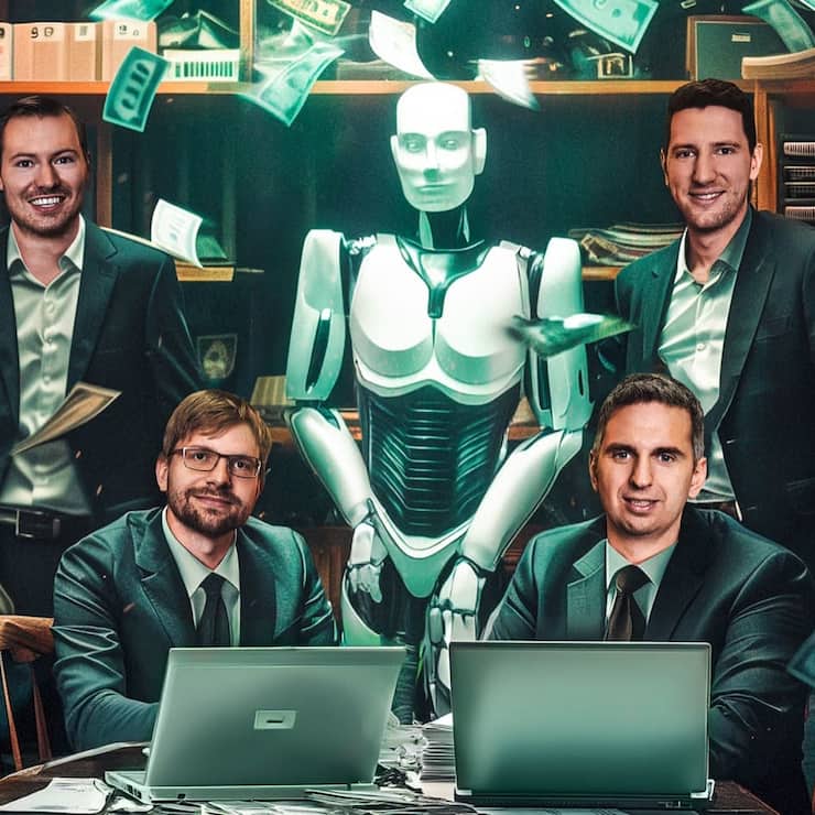 Les fondateurs de Yokoy, Philippe Sahli, Devis Lussi, Thomas Inhelder et Lars Mangelsdorf (de g. à dr.), déchargent les comptables des vérifications de routine