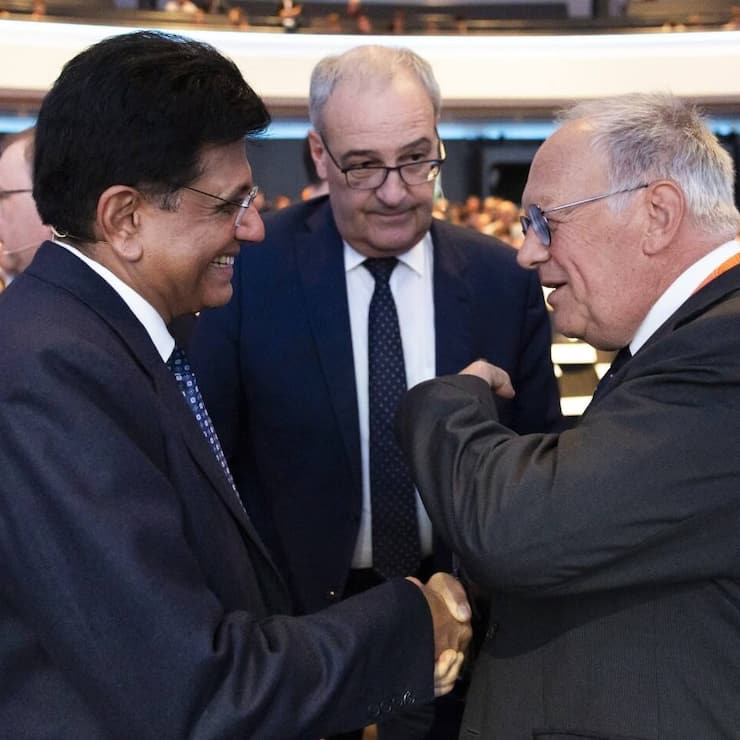 Piyush Goyal, Guy Parmelin et Johann Schneider-Ammann