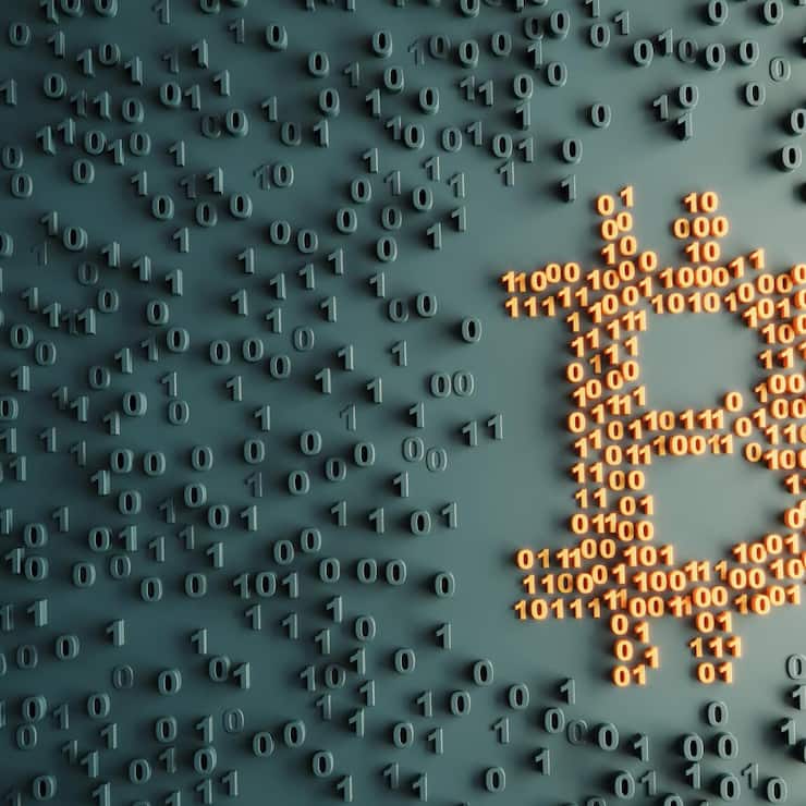 Bitcoin Concept With Binary Codes