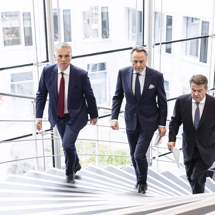 Sergio P. Ermotti, Ralph Hamers, et Colm Kelleher