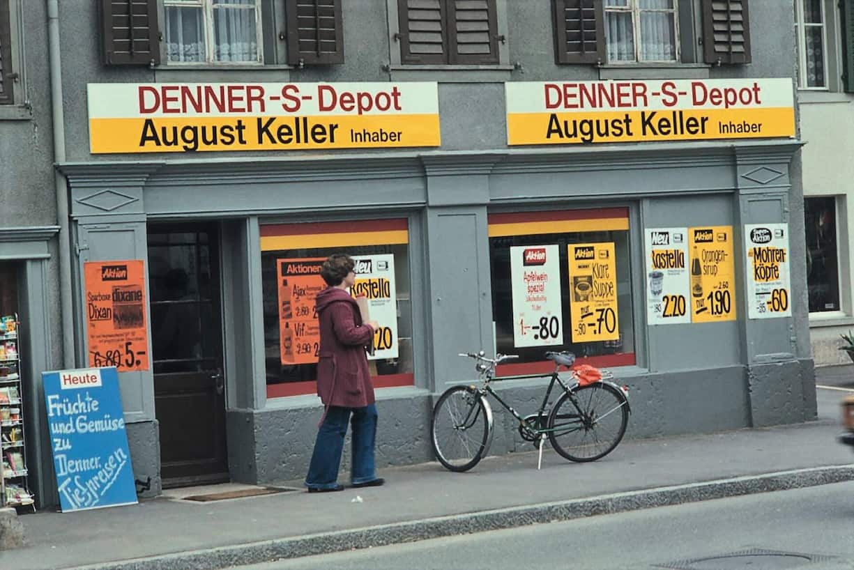 Le premier Denner satellite en Argovie en 1977.