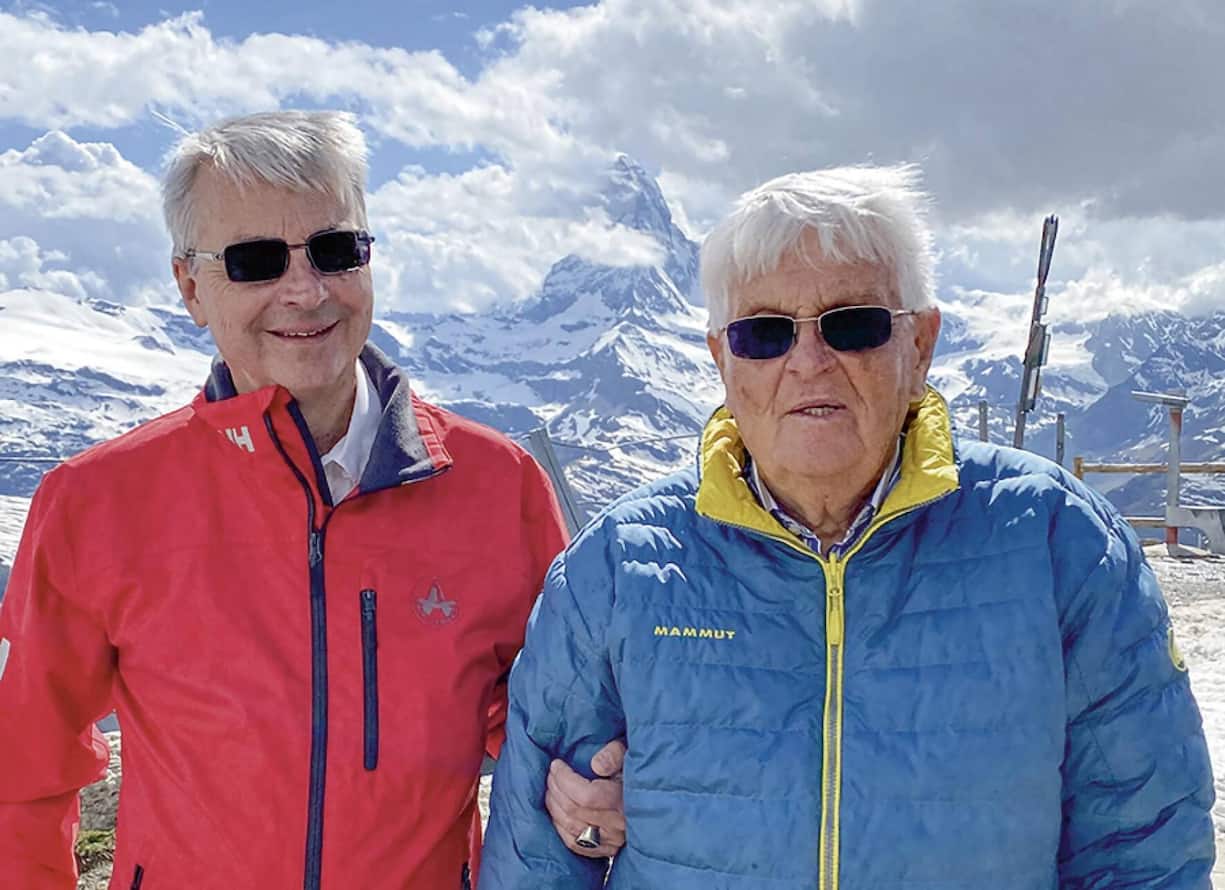 Philipp et Beat Perren, le fondateur d'Air Zermatt en 1968.