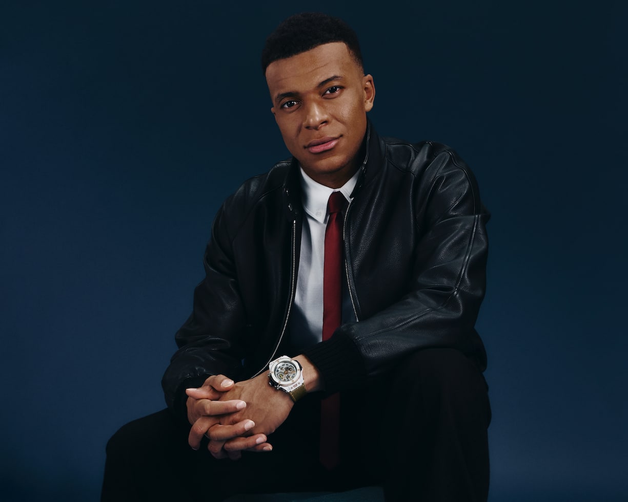 Kylian Mbappé wearing the Hublot Big Bang Reloaded
