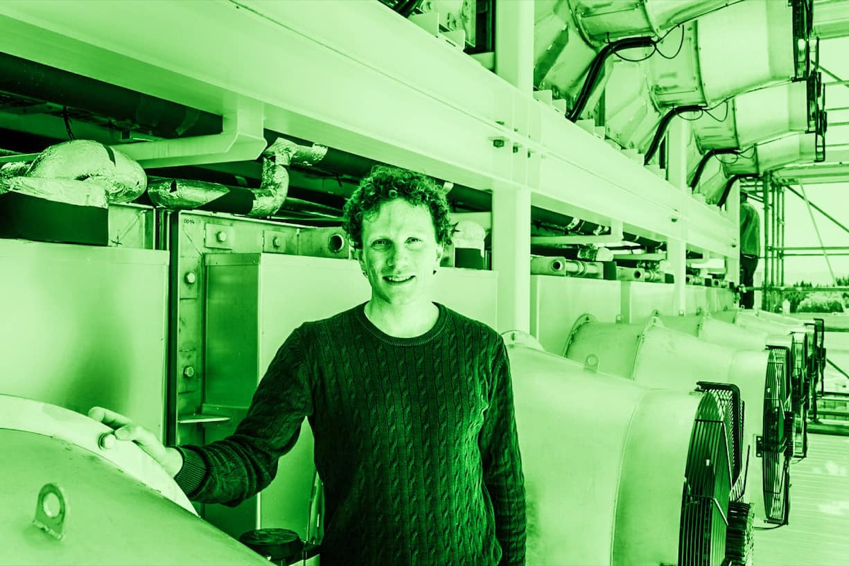 <p>L’entreprise de Christoph Gebald aspire le CO2 de l’air pour l’utiliser ensuite dans l’industrie.</p>