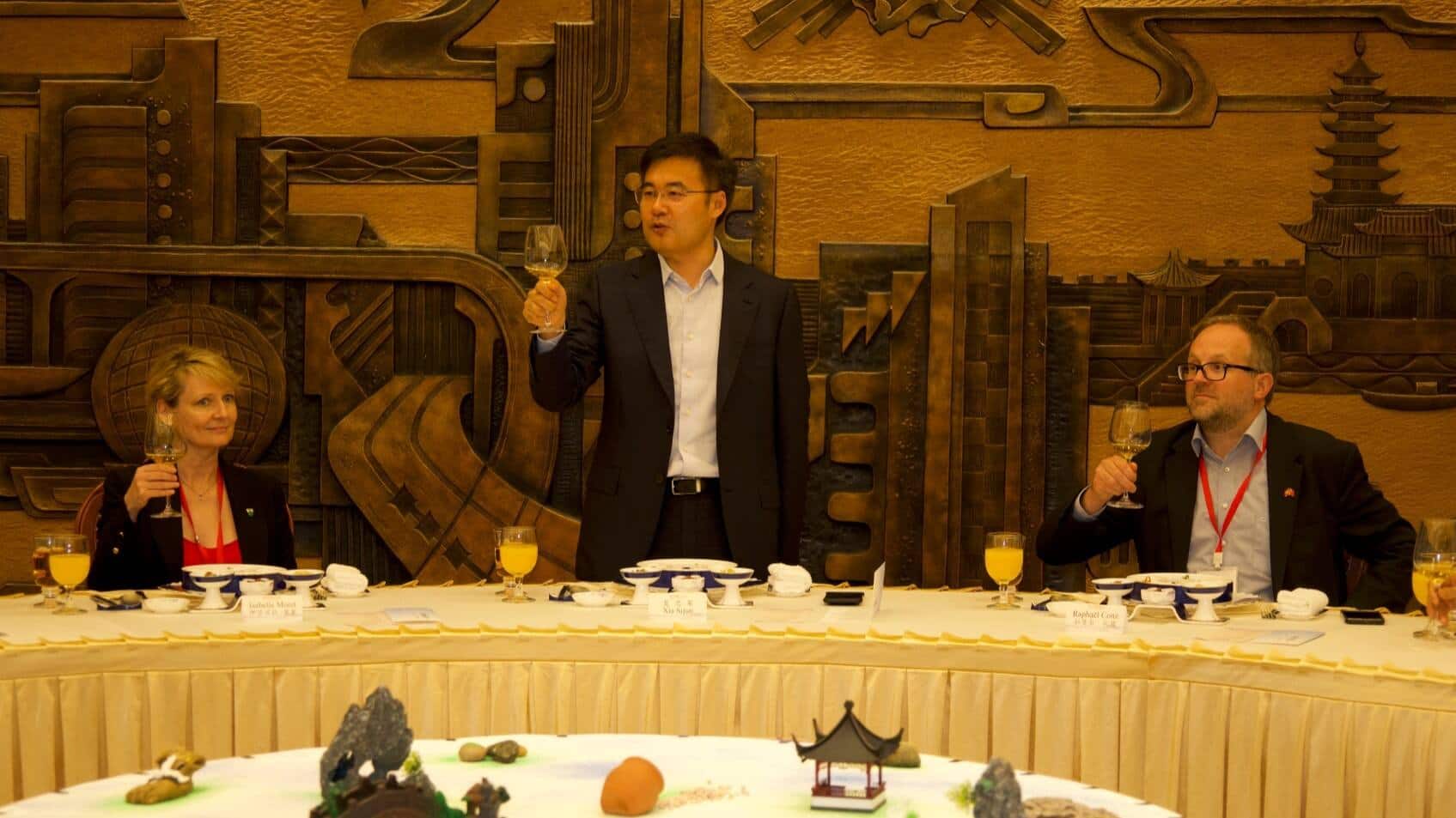 La conseillère d’Etat Isabelle Moret lors d’une réception officielle à la mairie de Changzhou