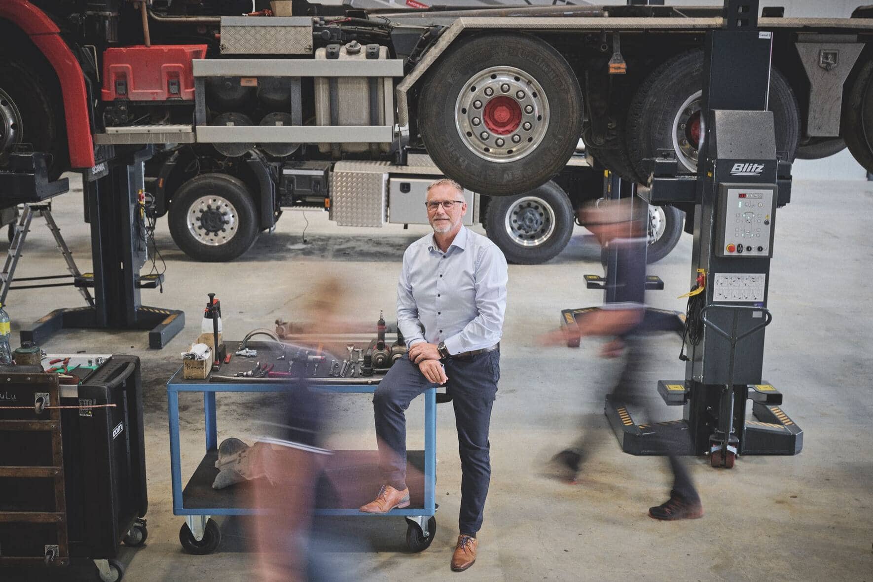 Dominique Kolly, Garage Kolly, le mercredi 25 mai 2022 Ã  Aigle. (Â© Gabriel Monnet)