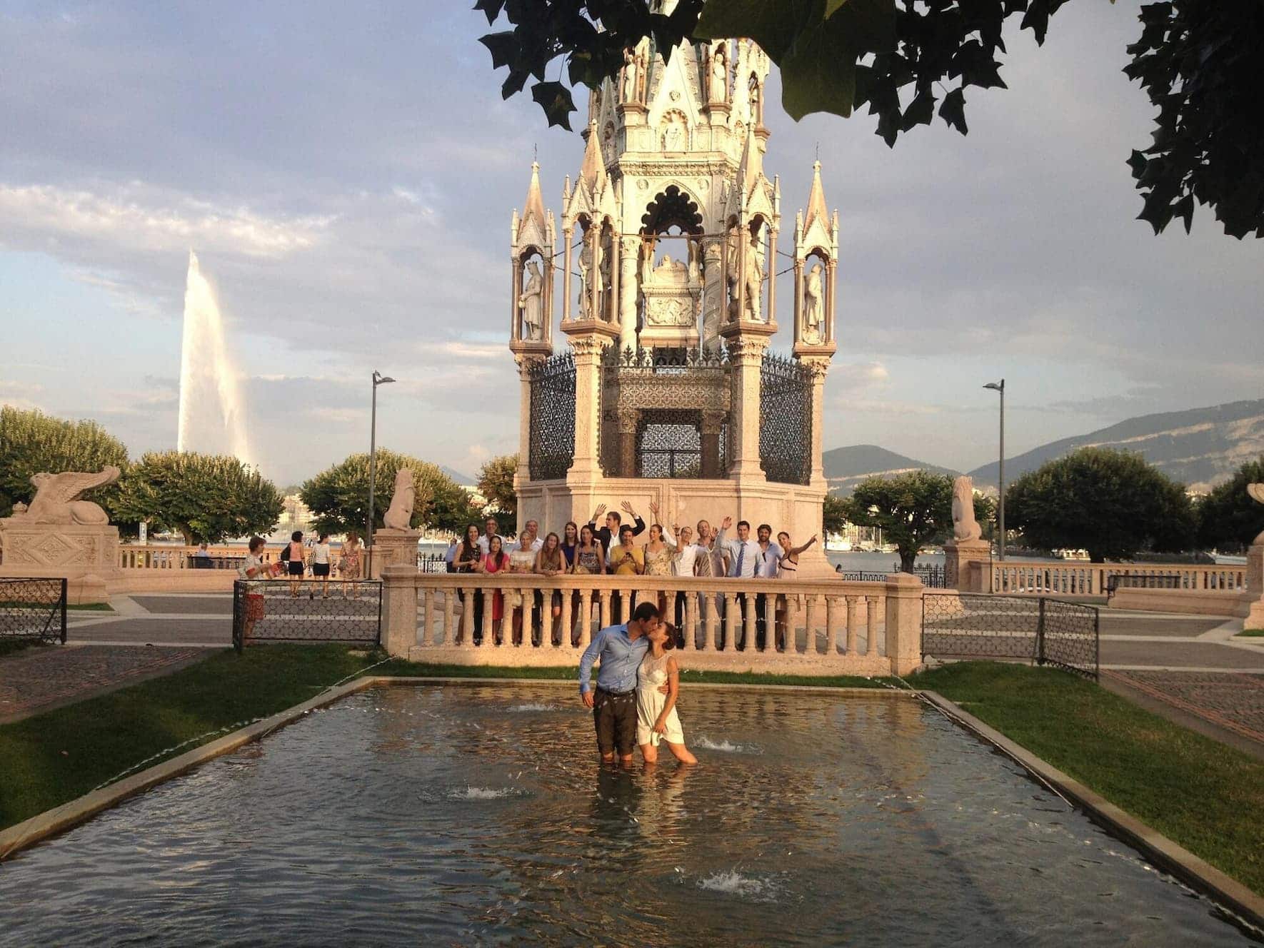 Mariage civil, en 2012, à Genève, avec la journaliste Géraldine Jacot.
