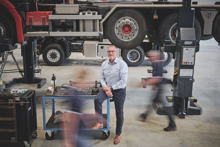 Dominique Kolly, Garage Kolly, le mercredi 25 mai 2022 à Aigle. (© Gabriel Monnet)